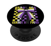 Nonbinary Flag Pride LGBTQ Error 404 Gender Not Found PopSockets Adhesive PopGrip