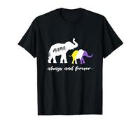 Nonbinary Mama Elephant - Mom of Nonbinary Teen T-Shirt
