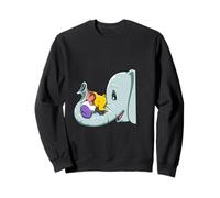 Nonbinary Mama Elephant Protecting Pride Kids Sweatshirt