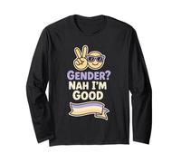 Nonbinary Pride Beyond Binary They Them LGBTQ Humor Long Sleeve T-Shirt