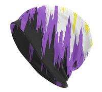 Nonbinary Pride Flag Multifunction Beanie Hat for Men Women Fashion Scarf Soft Stretch Skull Cap, Nonbinary Pride 04, One size