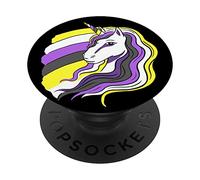 Nonbinary Pride Unicorn Nonbinary Flag LGBTQ Non Binary PopSockets Swappable PopGrip