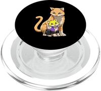 Nonbinary Queer Protective Mama Cat With Baby PopSockets PopGrip for MagSafe