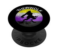 Nonbinary Wolf LGBT Genderqueer Nonbinary Pride Non BInary PopSockets Adhesive PopGrip