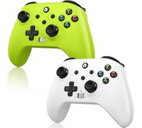 Nonbliep 2 Pack for Xbox Controller Series X|S, Xbox One X|S, PC, Wireless Controller with 2.4GHz Adapter/Macro/Turbo/3.5mm Audio Jack/Dual Vibration Green+White Need to Upgrade
