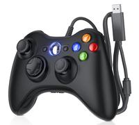 Nonbliep Wired for Xbox Controller Compatible with Wired Controller for Xbox 360 and PC with Dual Vibration/2.5mm Audio Jack Black