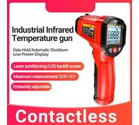 Noncontact Infrared Thermometer with LCD Display TH202 for Measuring Temperatures from 50 to 600 Degrees Celsius (Black)
