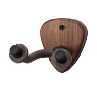 NONDK 1 PCS Wall Mount Guitar Hanger Hook Wood Base Banjo Acoustic Electric Guitar Neck Holder Stand Musical Instrument Accessories with Picks Slot,B