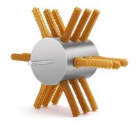 NONDK 1 Piece De- Poultry Remover, Silver & Brown Stainless Steel + Rubber 0.4Inch Shank Chicken Plucker Drill, Poultry Plucker Machine