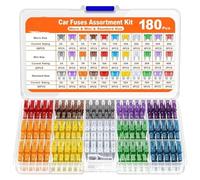 NONDK 1 Set 180Pcs Car Fuses Assorted Kit 60 Micro Fuse + Fuse Puller 60 Standard Fuse Automotive