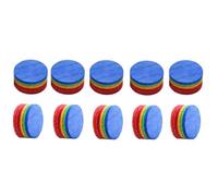 NONDK 10PCS 14mm Rainbow Billiards Tips Pool Cue Tips 6 Layers M Hardness Snooker Tips Head Accessories