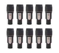 NONDK 10pcs 3Pins True Locking Plug Jack Connector NAC3FX-W NAC3MX-W PA66 Material IP65 Grade Waterproof 10 Female Plugs