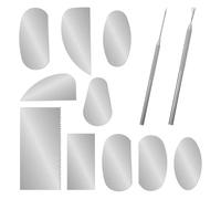 NONDK 12 Pcs Steel Pottery Tools Clay Ribs Stainless Serrated Scraper with Clay Ceramic Needle and -Texture Detail Tool