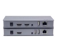 NONDK 120m Extender -Compatible KVM Extender RJ45 4K with USB KVM Audio HD over Cat6 with Loop Out IR for Mouse Keyboard