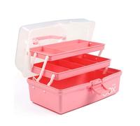 NONDK 12in Three-Layer Multipurpose Storage Box, Folding Tool Box/Art & Crafts Case/Sewing Supplies Organizer
