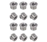 NONDK 12pcs 5/8 Inch to 3/8 Inch Female Microphone Converter Screw Adapter with Flutes for Microphone Stands