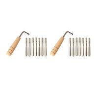 NONDK 14 Pieces Tuning Pegs with L-Shaped Tuning Wrench for Harp Strings of Primitive String Instruments