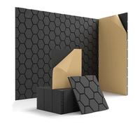 NONDK 15 Pack Soundproof Wall Panels Sound Proof Panels Acoustic Foam Panels 12X12X0.4Inch Self-Adhesive Sound Absorbing Panel Black