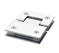 NONDK 180 Degree Bilateral Clip Home Easy Install Shower Glass Clamp 304 Stainless Steel Cupboard Clamp Door Hinge Bathroom Furniture B