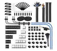 NONDK 186 PCS Cable Organizer Kit with Cable Holder Wire Organizer Sleeve Cord Clips Roll Cable Organizer Straps for Desk Home