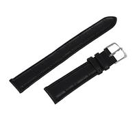 NONDK 18mm Watch Bracelet Black PU Leather Alloy Buckle Strap Watch