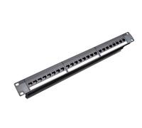 NONDK 19Inch 1U Cabinet Rack Pass-Through 24 Port CAT6 Patch Panel RJ45 contact port(RJ45 contact port) Modular Frame