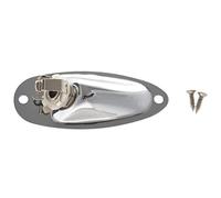 NONDK 1Pcs Boat Guitar Jack 1/4 Inch Input Output Jack Plate Socket 6.35mm Chrome Silver for Style Guitar Parts