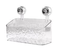 NONDK 1PCs Rotating Suction Cup Storage Rack Bathroom Non Perforated Wall Mounted Organizing and Storage Box Transparent,L