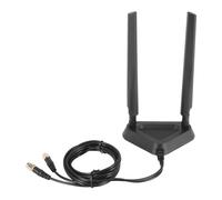 NONDK 2.4G/5G Dual Frequency Extension Cable Antenna Wifi Router Wireless Network Card 8Db Sma Antenna Magnetic Suction Black 1 PCS