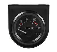 NONDK 2 inch 52mm 12V White LED Pointer Car Oil Temp Temperature Gauge with Sensor Black