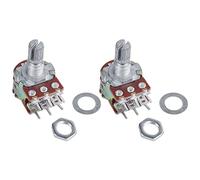 NONDK 2 Pcs Metal Silver B50K 50K Ohm Dual Adjustment Potentiometer 6 3.8 x 2.8 x 1.8 cm