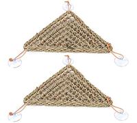 NONDK 2 Pcs Reptile Lizard Bearded Dragon Hammock Reptile Hermit Crab Climbing Pet Grass Mat Toys Accessories