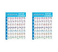 NONDK 2 x Acoustic Guitar Practice Chords Scale Chart Guitar Chords Fingering Diagram Music Lessons for Guitar Beginners, S