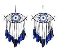 NONDK 2 x Eye Dream Catcher for Bedroom Macrame Dream Catcher Woven One Hand Wall Hanging Home Decoration Blessing of Good, 3
