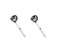 NONDK 2 x Oil Separating Spoon, Stainless Steel Oil Filter Spoon with Handle Soup Oil Spoon Kitchen Strainer Filter Spoon