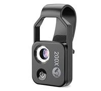 NONDK 200X Cell Phone Microscope Accessory with Window Microscope, Portable Mini Digital Microscope with LED Light/Universal Clip