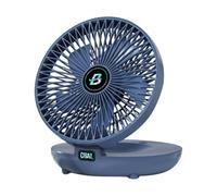 NONDK 2IN1 Folding Desktop Fan Portable Air Conditioner Wall Mounted Fan Rechargeable with 3 Gears for Home Blue