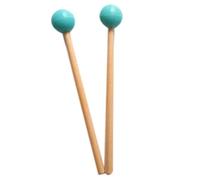 NONDK 2Pcs Rubber Sticks Wood Handle Mallets for Glockenspiel Xylophone Music Instruments Parts Green
