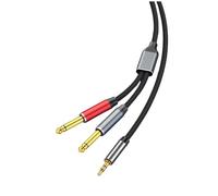 NONDK 3.5mm to Dual 6.5mm Male Jack AUX Audio Adapter 3.5mm to Dual 6.35mm Y-Splitter Audio Cable for Guitar Mixer Amplifier