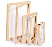 NONDK 3 Pieces Wooden Paper Molds Display Kit 3 Sizes Frames for DIY Paper Crafts 12.7X17.8 Cm 19.8X24.8 Cm 24.8X33.0 Cm