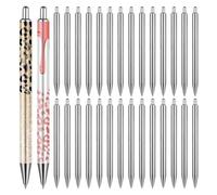 NONDK 30 Pcs Epoxy Pens Blanks, Stainless Steel Pens for DIY, Customizable Black Ink Pens with Smooth Writing, Metal Pens