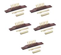 NONDK 30 Pieces Bridge Pins/Saddle/Abalone Point Nut for Acoustic Guitar - Red + Reddish Brown