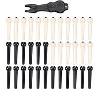 NONDK 36 Pieces Acoustic Guitar Bridge Pins Pegs in White and Black with 1 Piece Bridge Pin Puller Remover in Guitar