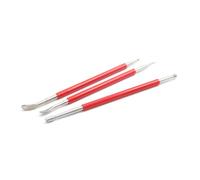 NONDK 3Piece DIY Handmade Leather Carving Tools Leather Carving Squeegee Shaper Squeegee Set Red&Silver