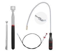 NONDK 4 Pack Telescoping Magnet Pick-Up Tool Set, Extendable Magnetic Telescoping Pickup Tool 1-15 LB & 23inch Bendable Spring