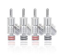 NONDK 4 Pcs Hifi Plated Lockable Speaker Cable Banana Plug Connector Audio Amplifier Speaker Wire Connector Easy to Use
