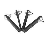 NONDK 4 Piece Combined Type Speaker Foot Subwoofer Shockproof Spike Bracket Black & Silver Metal