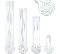 NONDK 4 Size Mandala Dot Art Circle Maker 4 Pcs 3in1 Ruler Tool with Holes Straight Dotting Ruler Compass Protractor