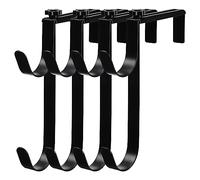 NONDK 4PCS Adjustable Pool Pole Hangers Metal Pool Hooks Metal Fence Hooks Pool Tool Holder for Telescopic Poles Skimmers Nets Brushes