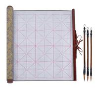 NONDK 4pcs No Ink Chinese Calligraphy Practice Set Reusable Water Writing Cloth Scrolls Chinese Calligraphy Writing Brushes